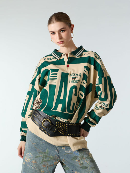 Retro Typography Polo Tee