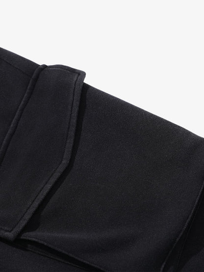 Retro Plaid Patchwork Tie-Belt Wide-Leg Barrel Pants