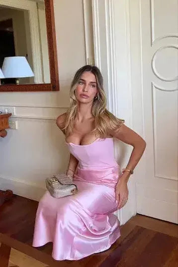 Margot - Robe Longue Rose