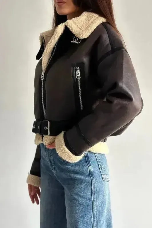 Molly | Leather Fur Coat