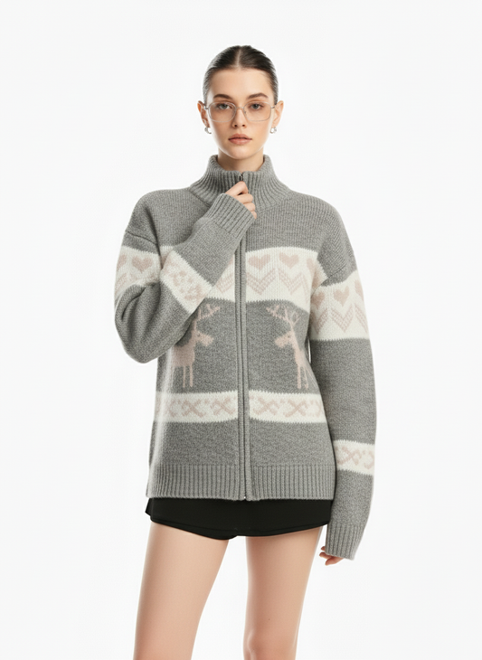 Retro Christmas Cardigan Sweater